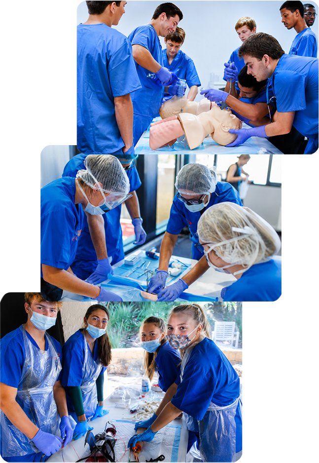 A diverse team of smiling medical professionals